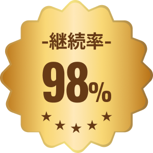継続率98%