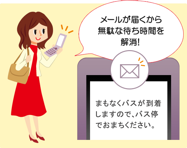 メールが届くから無駄な待ち時間を解消！