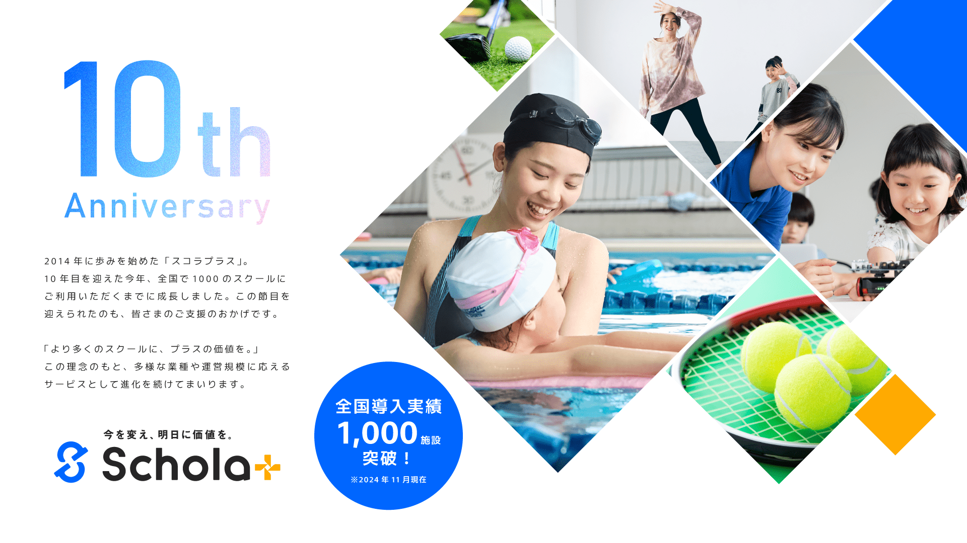 スクール管理システム「スコラプラス」、導入施設数1000突破！— 10周年を迎え、さらなる進化で価値ある新機能を提供